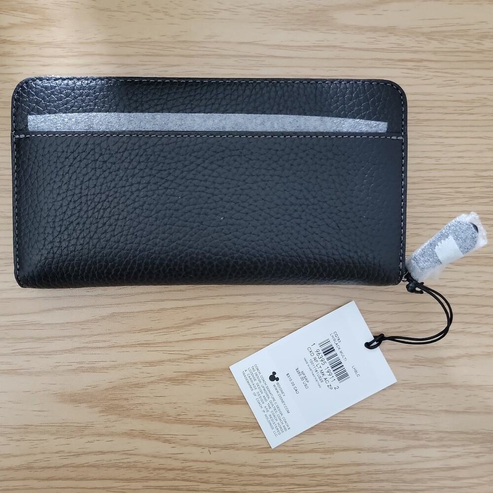Disney X Coach Accordion Zip Wallet In Regenerative Leather With Mickey NWT - Picture 3 of 6